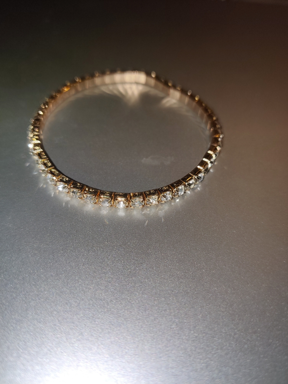Vintage Gold Colored Stretchy Tennis Bracelet Jewelry